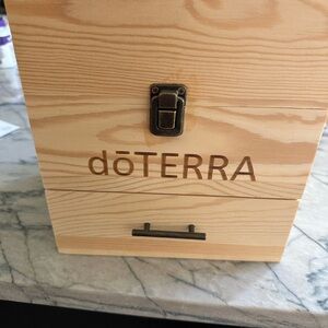 doTERRA Natural Wood Box with Brass Accents